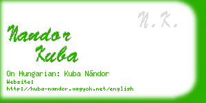 nandor kuba business card